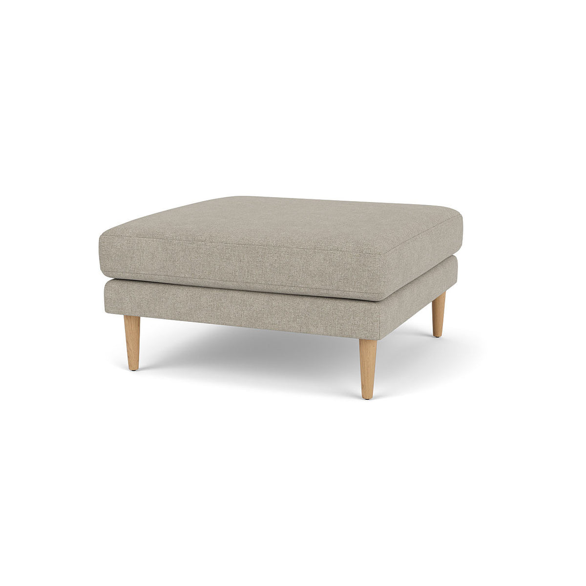 L42 Firhøj Puf 90 x 90 cm, Eg, Natur, Lakeret, Cosmo, Light Grey (30) - MTO af Unit10