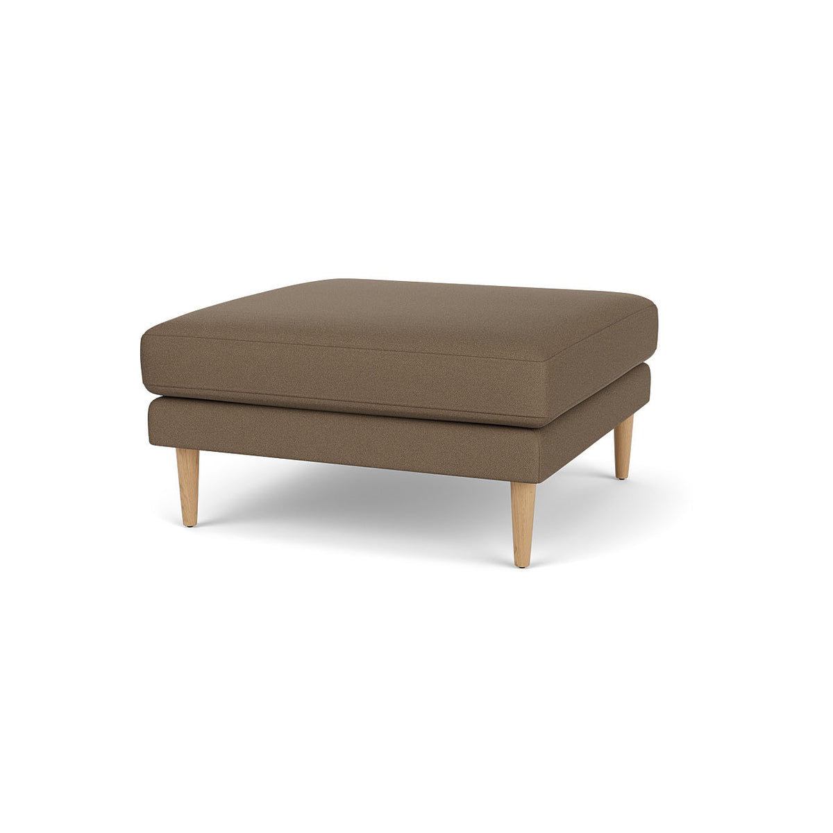 L42 Firhøj Puf 90 x 90 cm, Eg, Natur, Lakeret, Grain, Taupe (61230) - MTO af Unit10
