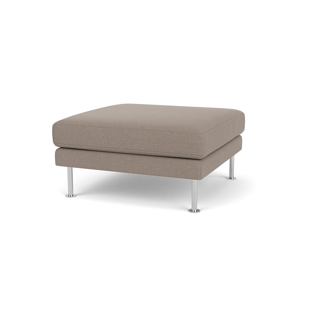 L42 Firhøj Puf 90 x 90 cm, Stål, Metal, Børstet, Olbia, Stone (181) - MTO af Unit10